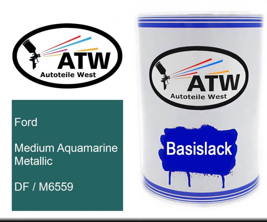 Ford, Medium Aquamarine Metallic, DF / M6559: 500ml Lackdose, von ATW Autoteile West.